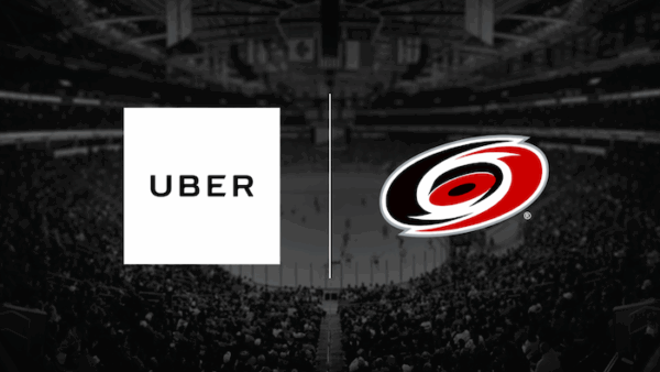 Carolina Hurricanes and Uber logos